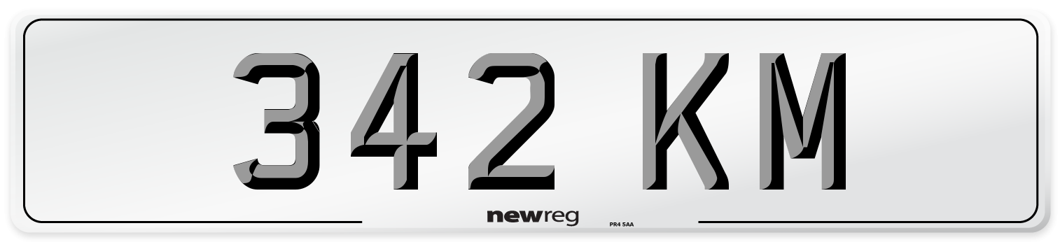 342 KM Number Plate from New Reg